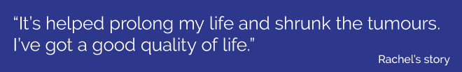 “It’s helped prolong my life and shrunk the tumours. I’ve got a good quality of life.”